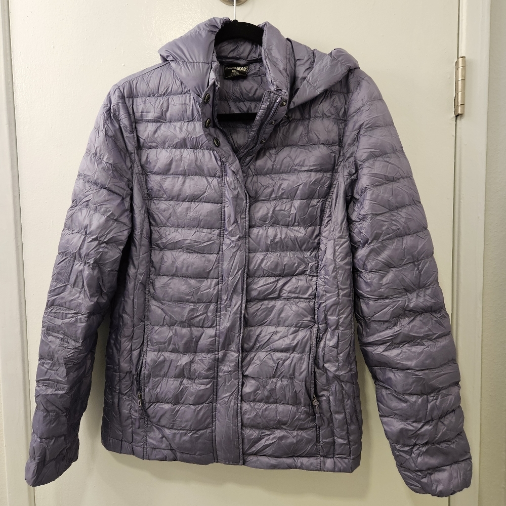 Womens 32 degrees packable lightweight jacket. Large, Purple.